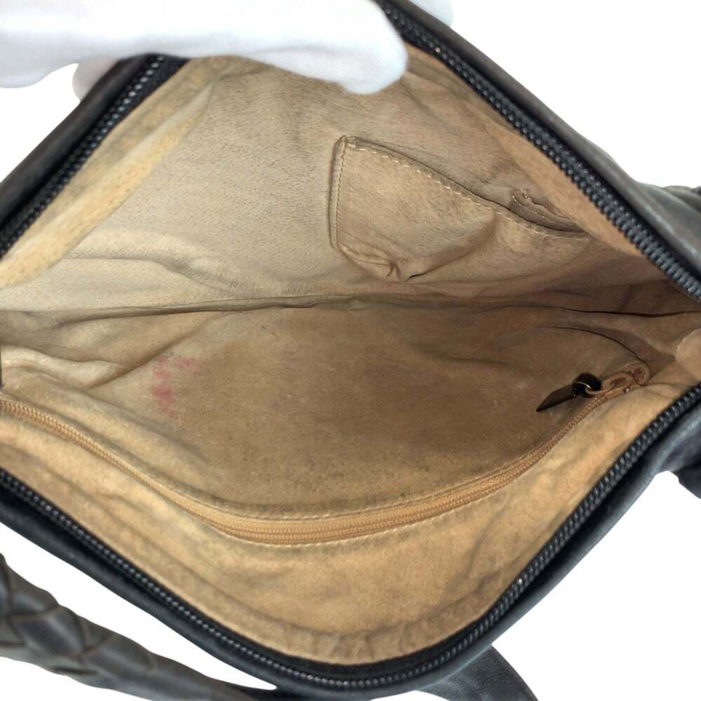 BOTTEGA VENETA Black Leather Intrecciato Shoulder Bag - Picture 9 of 10